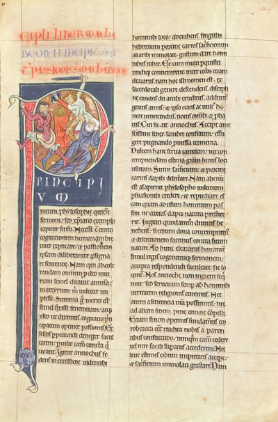 Ms 2 fol.146 t.2 Machabées, de la Bible du monastère de Saint-André-aux-Bois - French School